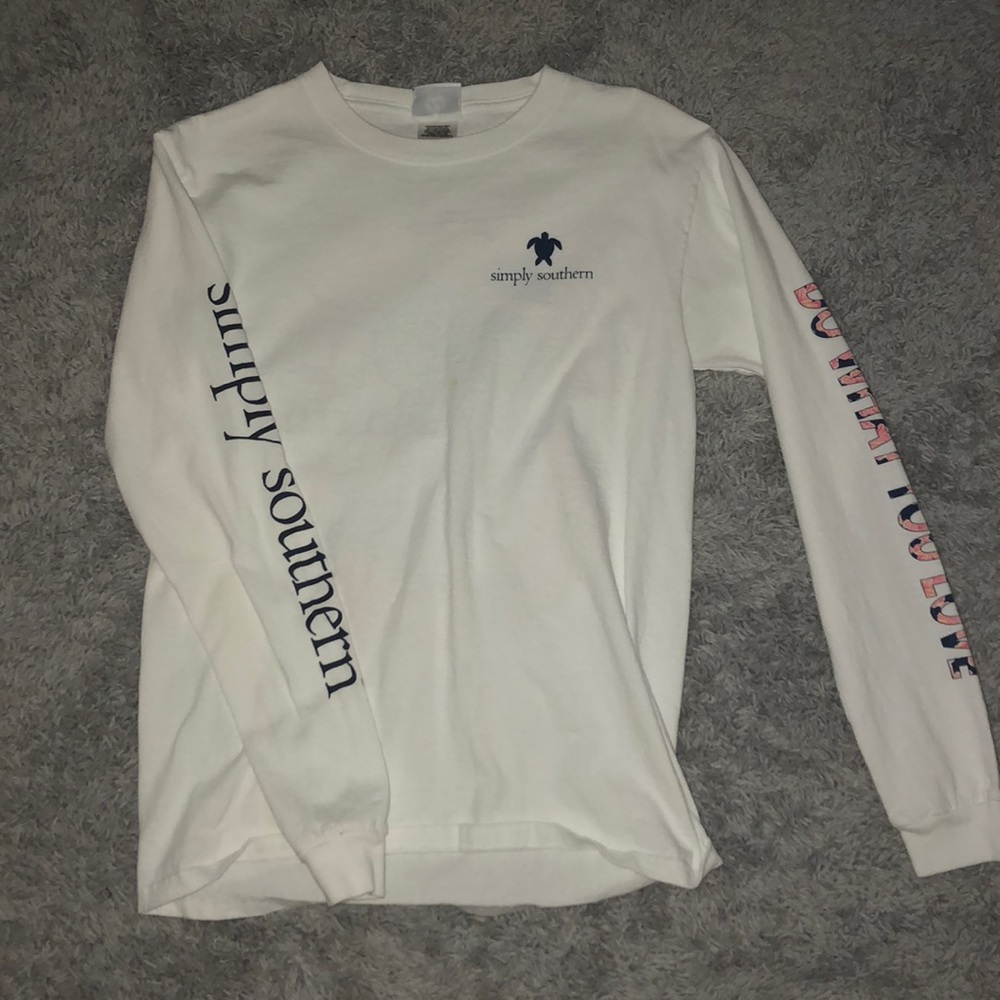 Simply Southern White Long Sleeve T- Shirt